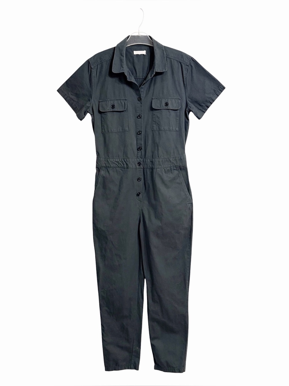 Outerknown S.E.A. Organic Cotton Linen Utility Jumpsuit Womens M Gray Coveralls